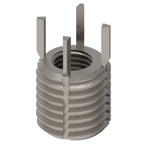 Key Locking Thread Insert, Thin Wall, 4 Keys, M6-0.75 Int Thrd Sz, M10-1.25 Ext Thrd Sz, 10 PK