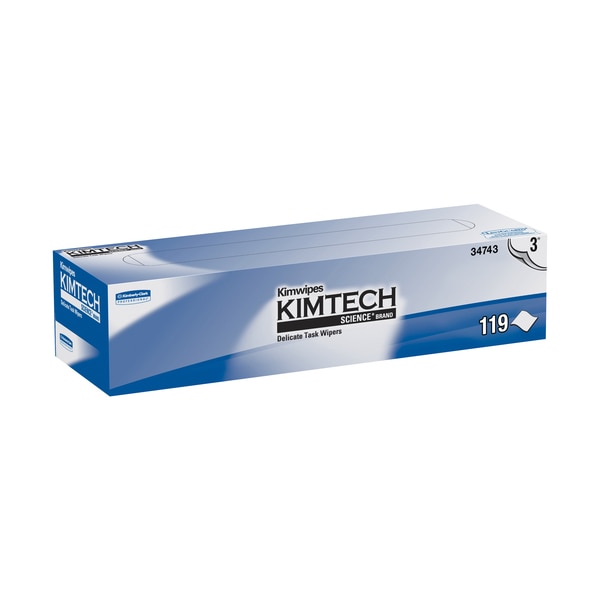 Kimwipes Low-Lint Wipers, 3 Ply, 11.8" x 11.8", White, 119/Box, PK15