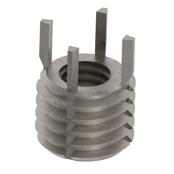 Key Locking Thread Insert, Extra Heavy Wall, 4 Keys, 3/8"-16 Int Thrd Sz, 5/8"-11 Ext Thrd Sz, 10 PK