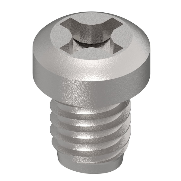 Thread Cutting Screw, M4 x 6 mm, Zinc Plated Steel Fillister Head Phillips Drive, 500 PK