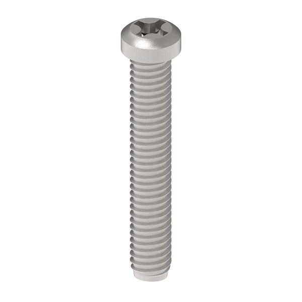 Thread Cutting Screw, M4 x 30 mm, Zinc Plated Steel Fillister Head Phillips Drive, 500 PK