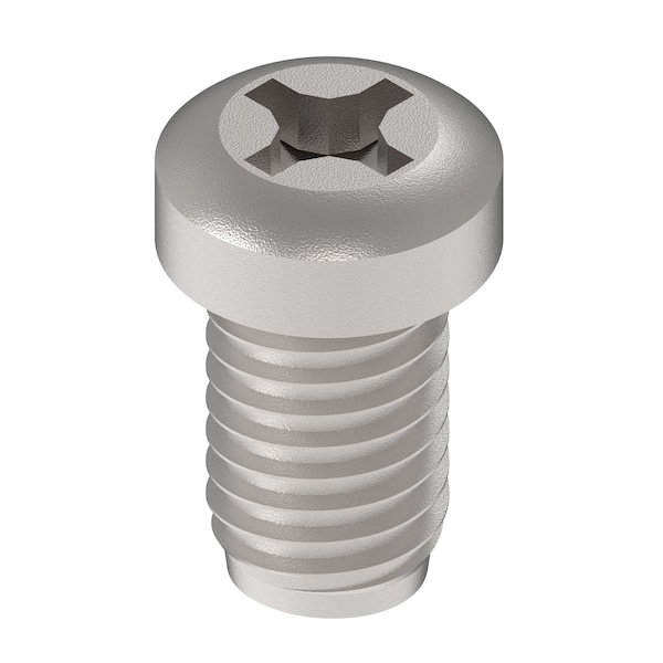 Thread Cutting Screw, M5 x 10 mm, Zinc Plated Steel Fillister Head Phillips Drive, 250 PK