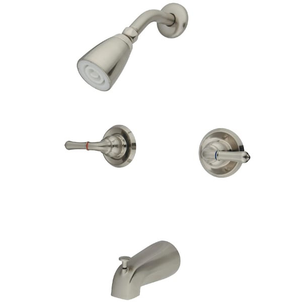 Tub and Shower Faucet, Brushed Nickel, Wall Mount