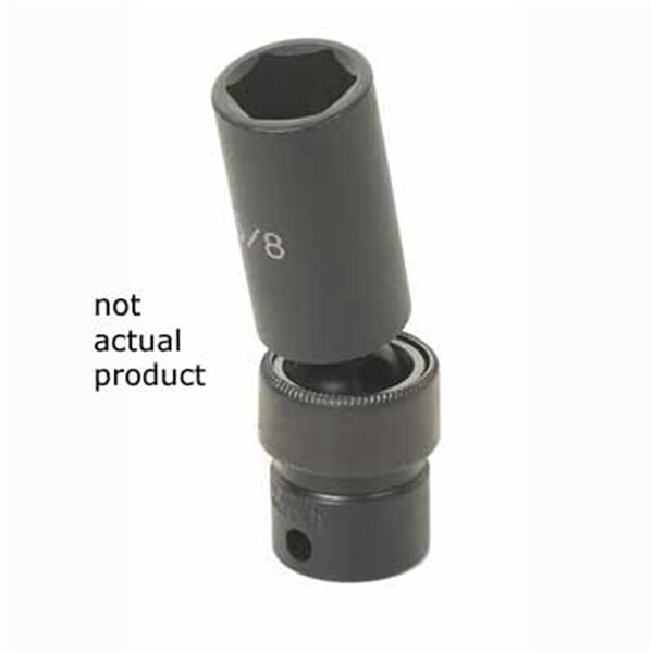 3/8" Drive, 22mm Size, Metric Socket, 6 Points, 22mm, 3/8"D, Impact, Univ 6pt., D