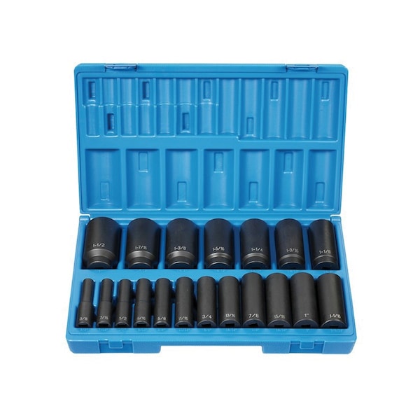 1/2" Drive Fractional Socket Set, 19 pcs