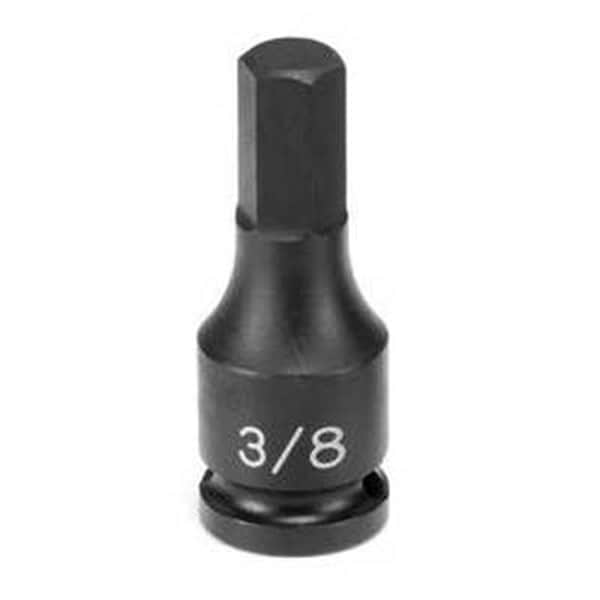 3/8" Drive, 9mm Size, Metric Socket, 6 Points, 9mm, 3/8"D, Impact, Hex Male