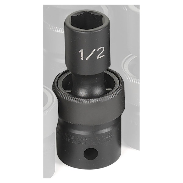1/2" Drive, 1/2 Size, SAE Socket, 6 Points, 1/2", 1/2"D, Univ 6pt.
