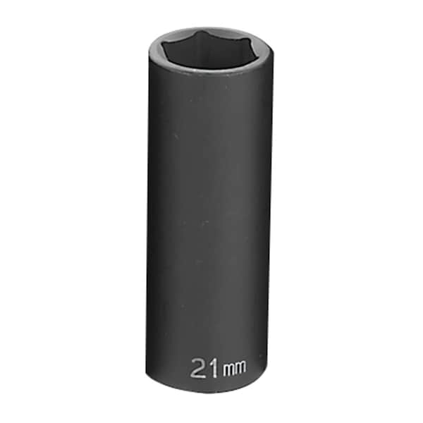 1/2" Drive, 21mm Size, Metric Socket, 6 Points, 21mm, 1/2"D, Impact, 6pt., D