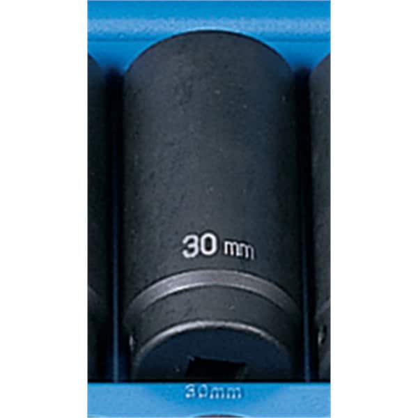 1/2" Drive, 30mm Size, Metric Socket, 6 Points, 30mm, 1/2"D, Impact, 6pt., D