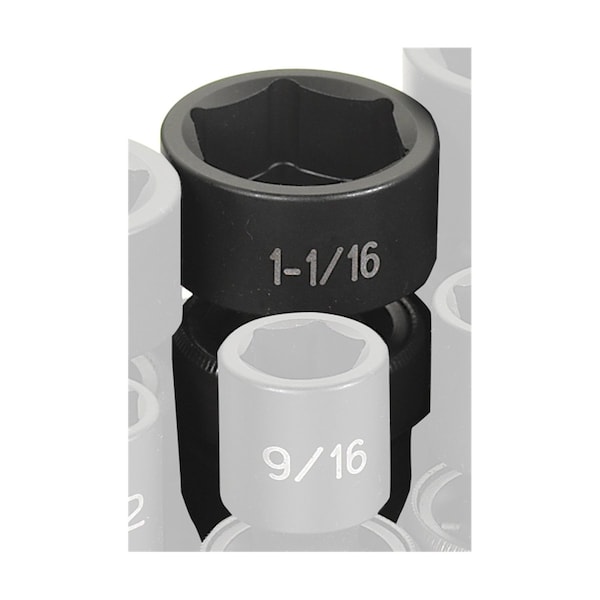 1/2" Drive, 1-1/16 Size, SAE Socket, 6 Points