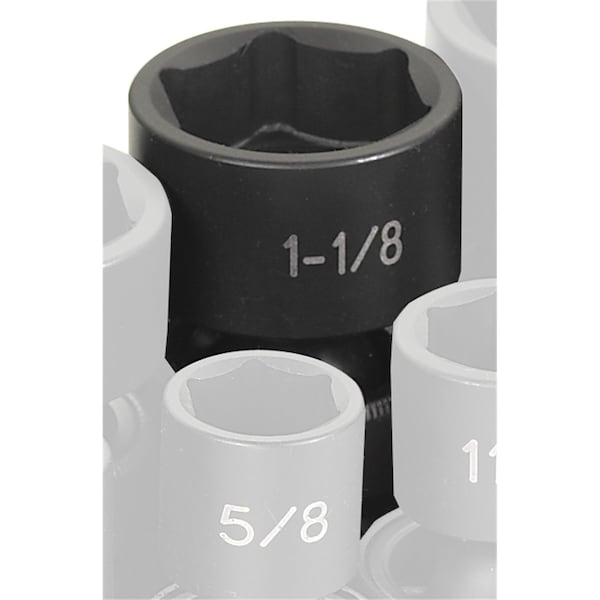 1/2" Drive, 1-1/8 Size, SAE Socket, 6 Points