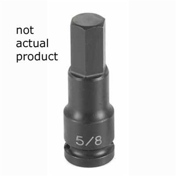 1/2" Drive, 11mm Size, Metric Socket, 6 Points, 11mm, 1/2"D, Impact, Hex