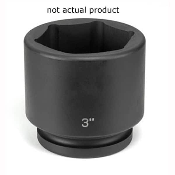 1" Drive, 2-1/8" Size, SAE Socket, 6 Points, 2-1/8", 1"D, Impact, Blk