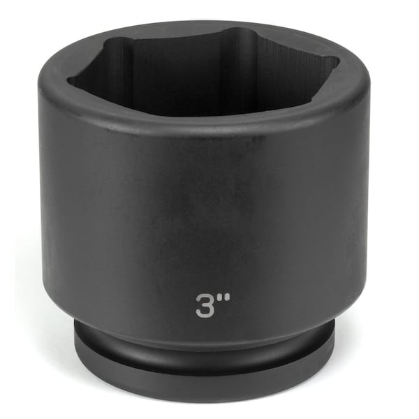 1" Drive, 3" Size, SAE Socket, 6 Points, 3", 1"D, Impact, Blk