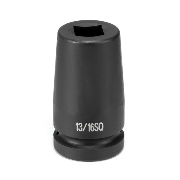 1" Drive, 13/16" Size, SAE Socket, 4 Points, 13/16, 1"D, Impact, Sq
