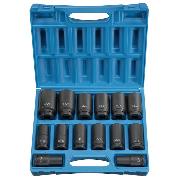 1/2" Drive, Duo-Socket, 29 pcs, Duo-1/2"D, Metric, 29pcs.