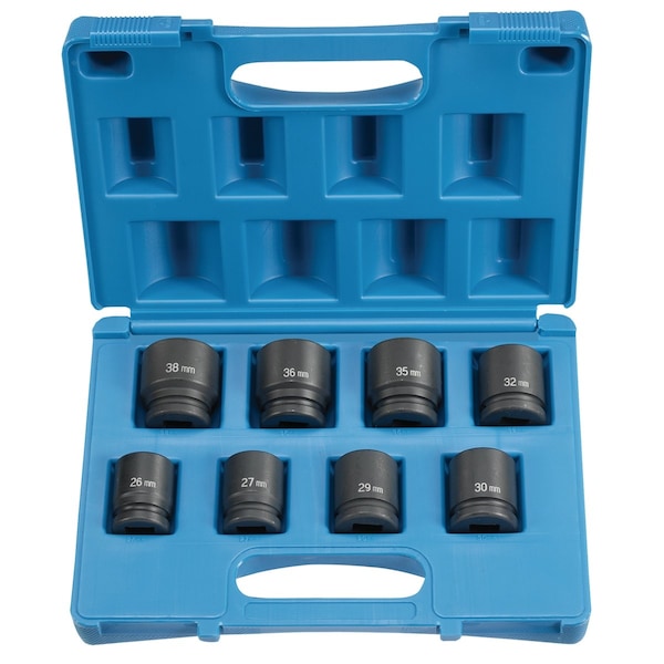 3/4" Drive, 26mm, 27mm, 29mm, 30mm, 32mm, 35mm, 36mm, 38mm Metric Socket, 6 Points, Duo-1/4"Dx10mm, D