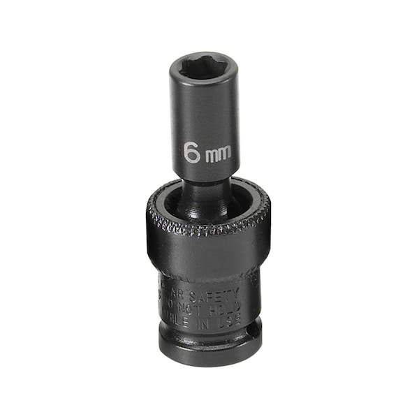 1/4" Drive, 6mm Size, Metric Socket, 6s Points, 6mm, 1/4"D, Impact, Univ 6pt.