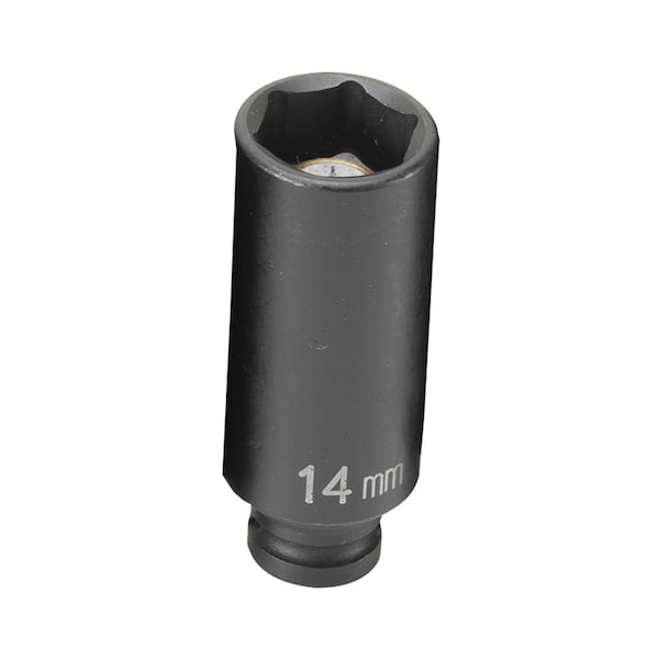 1/4" Drive, 14mm Size, Metric Socket, 6 Points, 14mm, 1/4"D, Impact, 6pt., D, Blk