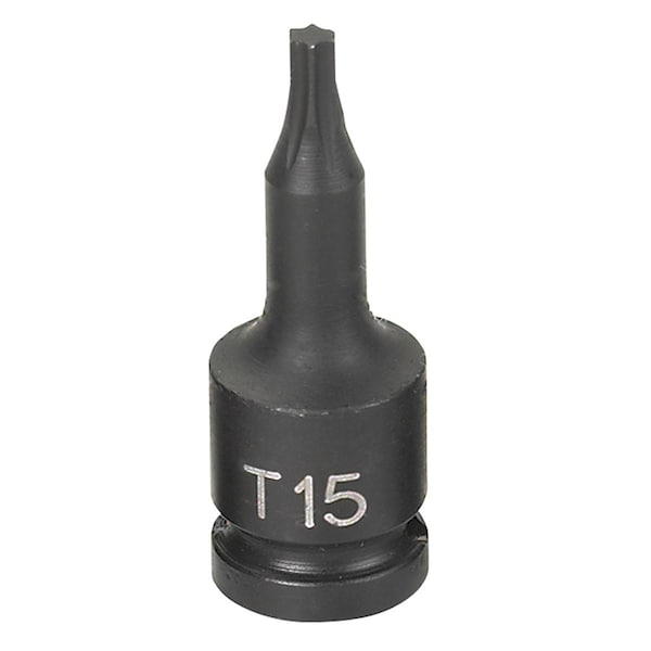 1/4" Drive, T15 Size, SAE Socket, Star Points