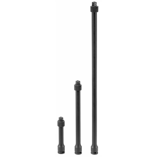 Locking Extension Set 1/4" Dr, 3"; 6"; 12" L, 3 Pieces