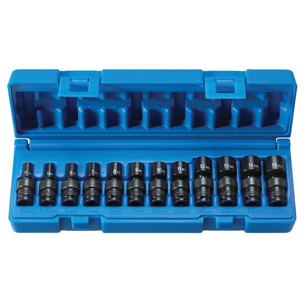 1/4" Drive Universal Set, Metric, 12 pcs