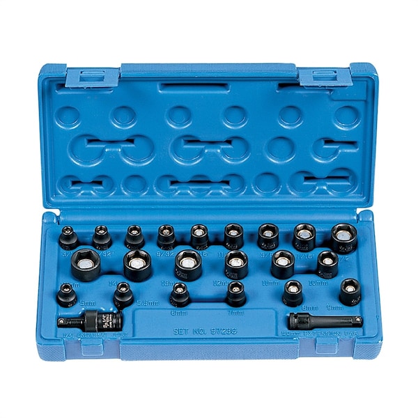 1/4" Drive Socket Set, 23 pcs