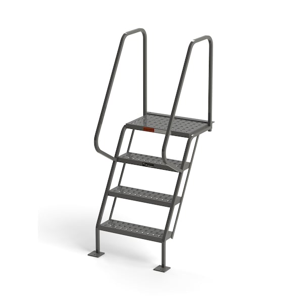 70" Overall H, All-Welded Access Stairway, 4 Steps, 300 lb. Load Capacity