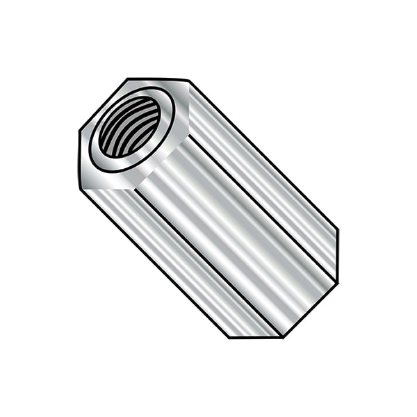 Hex Standoff, #8-32 Thrd Sz, 3/8 in L, Stainless Steel Plain, 5/16" Hex W, 100 PK