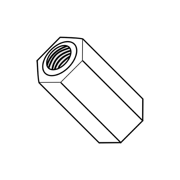 Hex Standoff, #8-32 Thrd Sz, 1 in L, Nylon 1/4" Hex W, 1000 PK