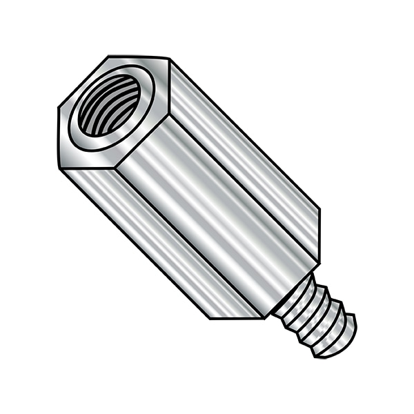Hex Standoff, #8-32 Thrd Sz, Stainless Steel Plain, 1/4" Hex W, 500 PK
