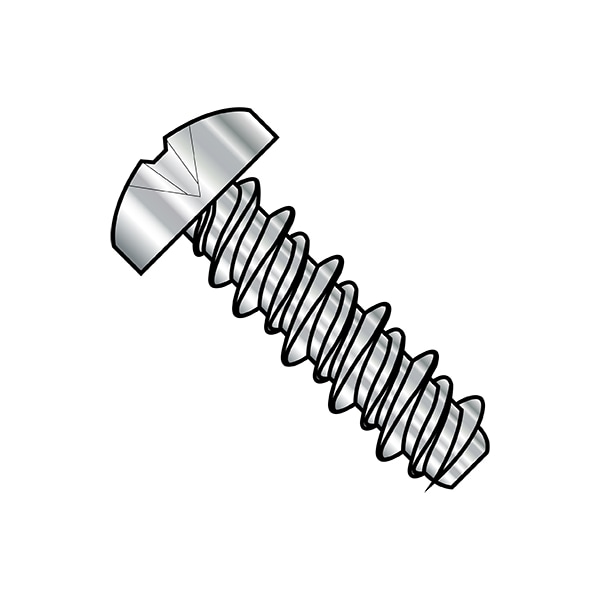Self-Drilling Screw, 1/4"-15 x 1 in, Plain 410 Stainless Steel Pan Head Phillips Drive, 1000 PK