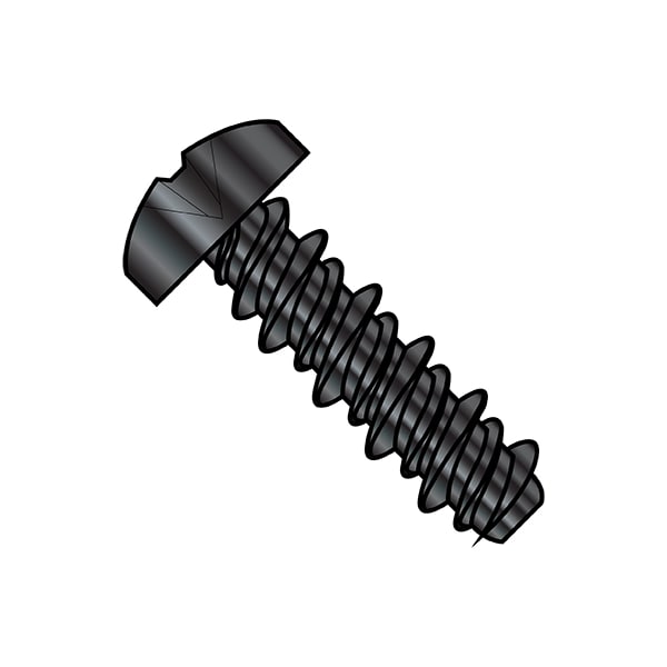 Self-Drilling Screw, #8-18 x 3/8 in, Black Oxide Steel Pan Head Phillips Drive, 10000 PK