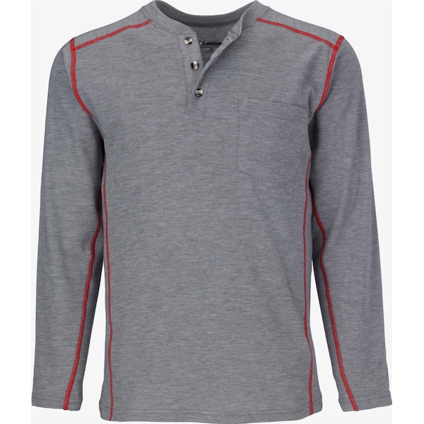High Performance FR Henley, Gray, 2X