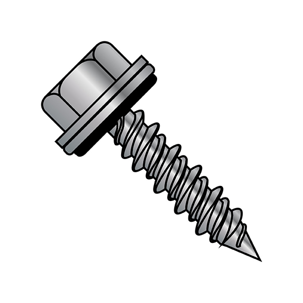 #10-16 Washer Assortment, Galvanized Steel, 1 in L, 2500 PK