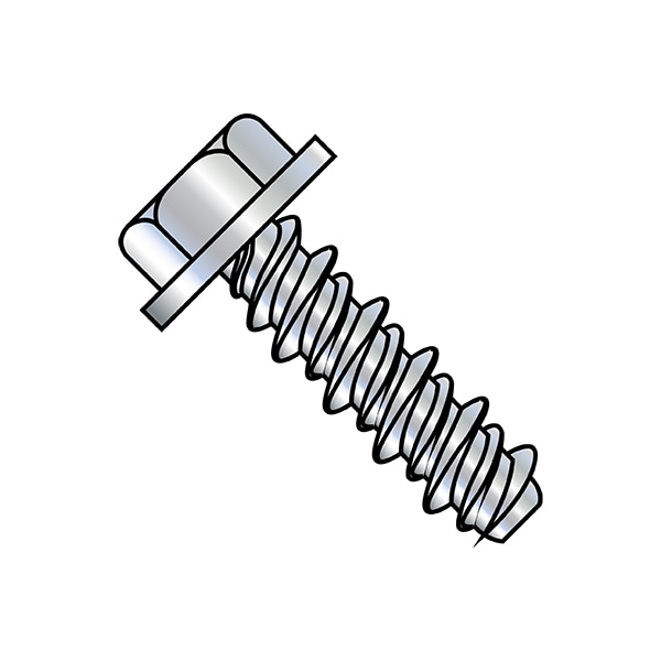Self-Drilling Screw, 5/16"-14 x 1 in, Zinc Plated Steel Flange Hex Head External Hex Drive, 1250 PK