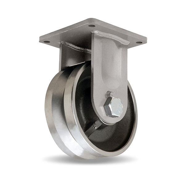 Rigid Caster, Md 10X4 Fs V-Grooved