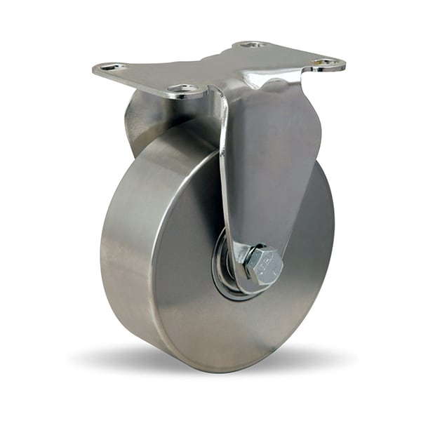 Rigid Caster, Stl 4X1-3/8 Ss V-Grooved