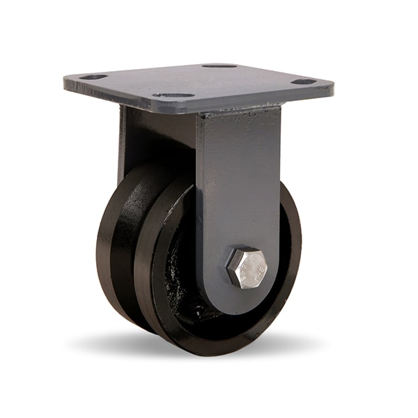 Rigid Caster, Wh 4X2 V-Grooved