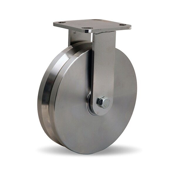 Rigid Caster, Whs 8X2 Ss V-Grooved