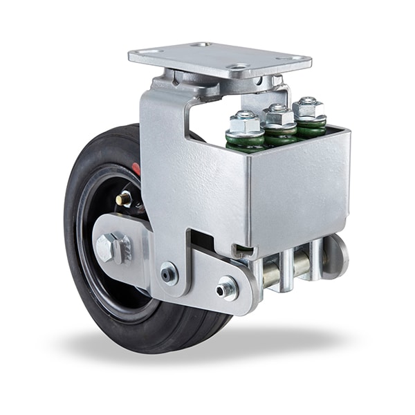 Aerospace Spring Loaded Forge Master Swivel Caster, 12" x 3" Heavy Duty Solid Pneumatic Tire