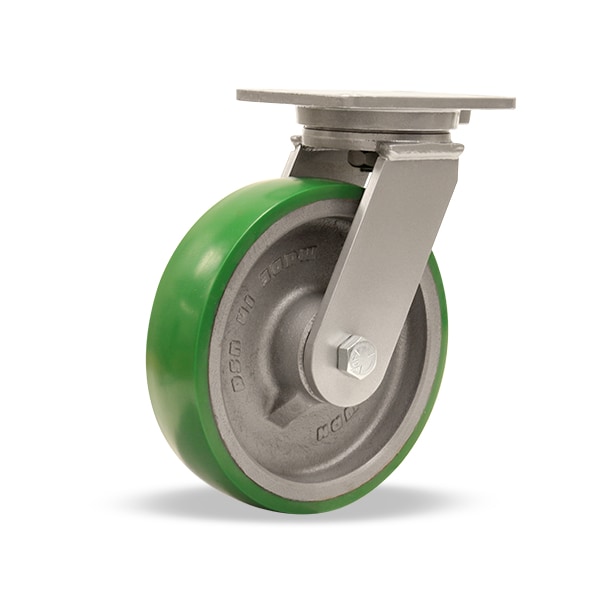 Champion Swivel Caster, 10" x 2-1/2" Duralast Polyurethane (95A) on Cast Iron Wheel