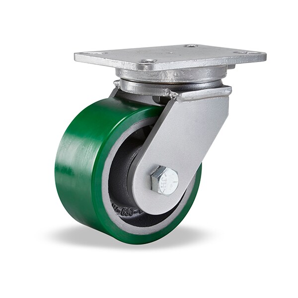 Champion Swivel Caster, 6" x 2-1/2" Duralast Polyurethane Wheel, 3/4" Precision Tapered Roller Bearing