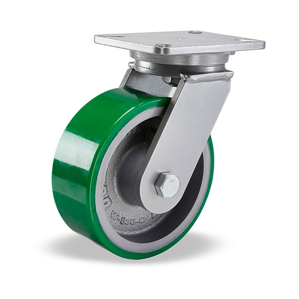 Champion Swivel Caster, 8" x 2-1/2" Duralast Polyurethane Wheel, 3/4" Precision Tapered Roller Bearing