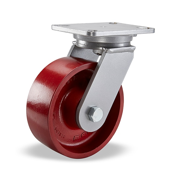 Champion Swivel Caster, 8" x 3" Metal Wheel, 3/4" Precision Ball Bearing