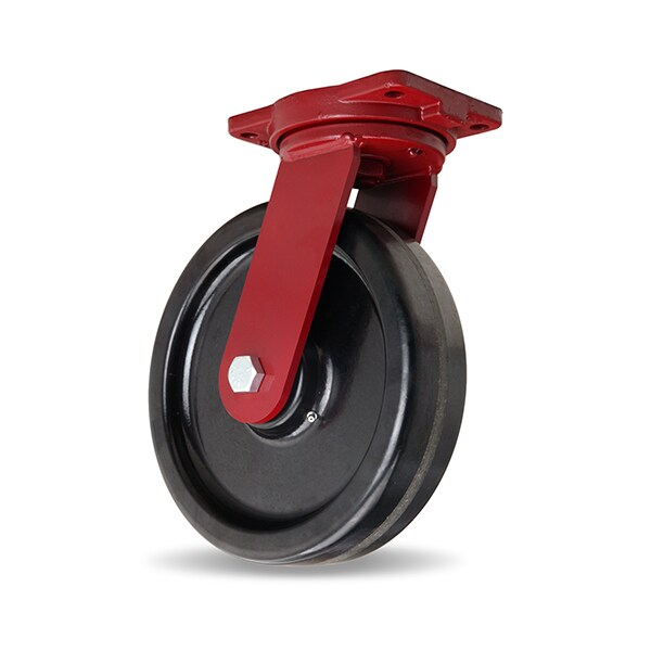 Extra Heavy Duty Swivel Caster, 12" x 3" Phenolic Wheel, 1" Straight Roller Bearing