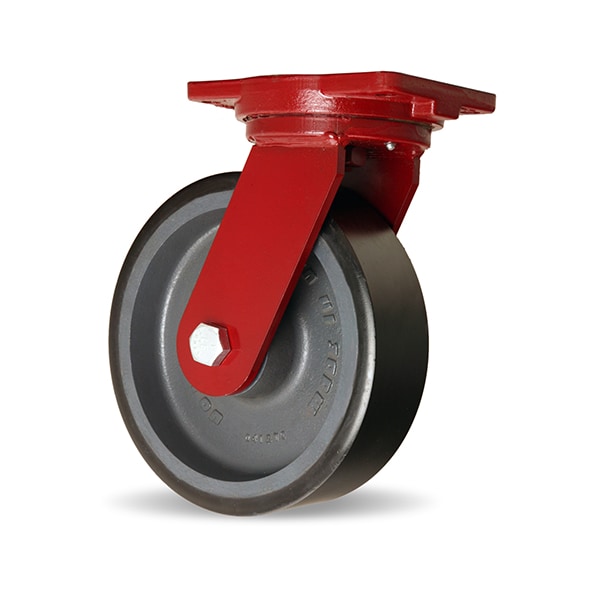 Extra Heavy Duty Swivel Caster, 10" x 3" Duralast XC Polyurethane (70D) on Cast Iron Wheel