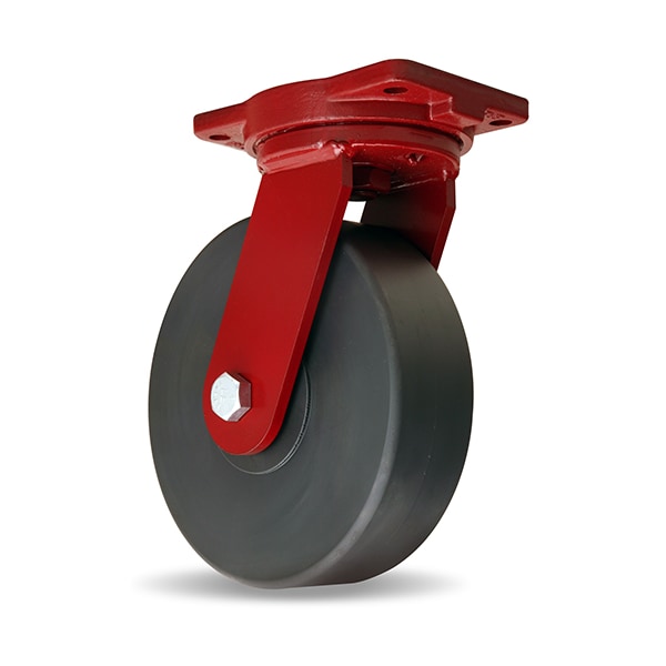 Extra Heavy Duty Swivel Caster, 10" x 3" Nylon Wheel, 3/4" Precision Tapered Bearing