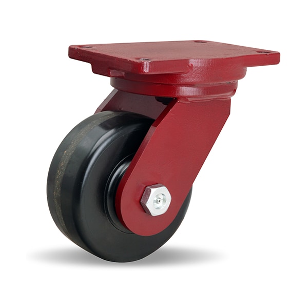 Extra Heavy Duty Swivel Caster, 6" x 2 1/2" Plastex Phenolic Wheel, 1" Straight Roller Bearing