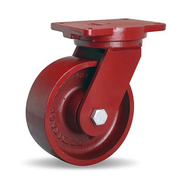 Extra Heavy Duty Swivel Caster, 8" x 3" Metal Wheel, 3/4" Precision Tapered Roller Bearings
